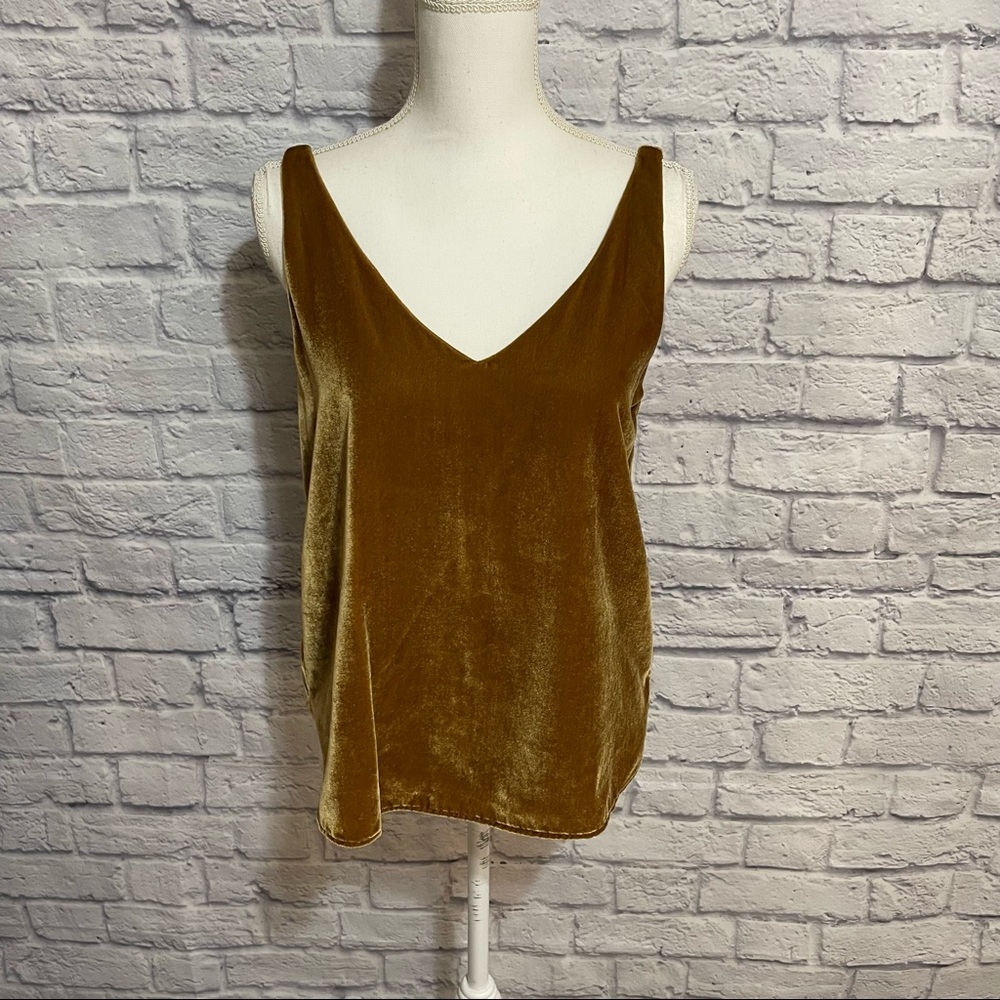 LOFT V-Neck Velvet Shell Tank Top